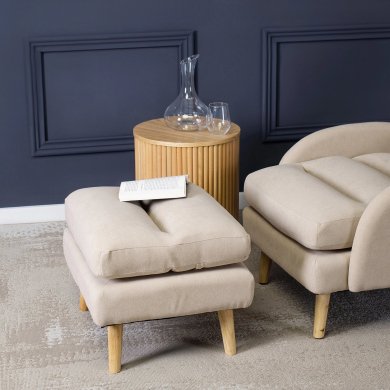 Крісло м'яке розкладне з пуфом Mebel Elit HENRY Бежевий - 12 Крісло м'яке розкладне з пуфом Mebel Elit HENRY Бежевий ME.HENRY/BZ/T/FW фото - 12