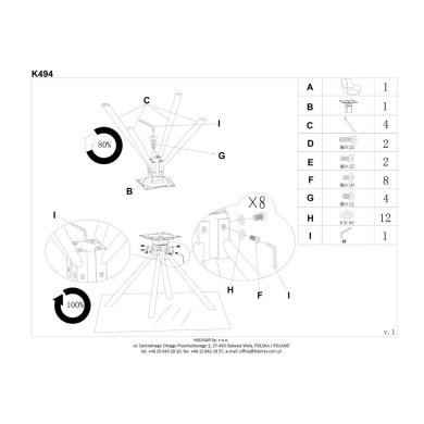 Обеденный стул Halmar K494 Пепельный V-CH-K/494-KR фото - 20