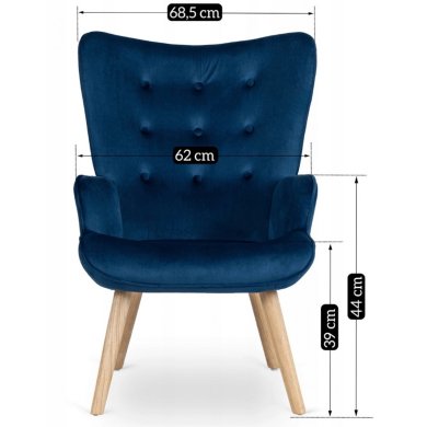 Кресло мягкое с подставкой Mebel Elit LOZANO Welur Синий ME.LOZANO/GR/DK/V/FW фото - 13