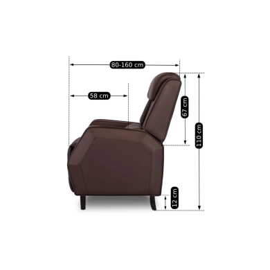 Кресло раскладное многопозиционное Mebel Elit VIPER | Коричневый ME.VIPER/BR/E/FW фото - 2