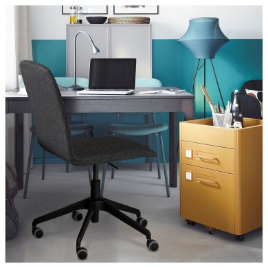 IKEA Офисное кресло ERFJALLET Серый (ИКЕА ЭРФЖАЛЛЕ) 60587955 фото - 3