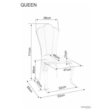 Обідній стілець Signal QUEEN Velvet Бежевий QUEENVZLBE фото - 6