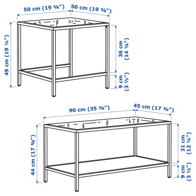 IKEA Комплект журнальных столов VITTSJO 2 шт Черный (ИКЕА ВИТШО) 80215332 фото - 8