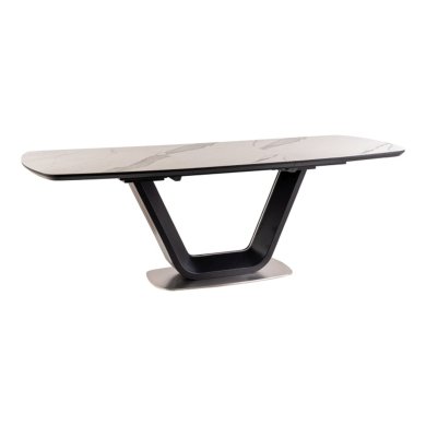 Раскладной обеденный стол Signal ARMANI Ceramic Marmur Белый ARMANIBC160 фото - 3