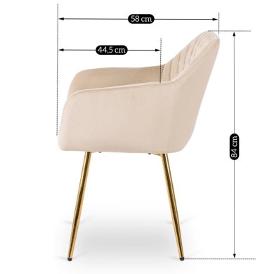 Обеденный стул Mebel Elit SHANE Welur Кремовый - 10 Обеденный стул Mebel Elit SHANE Welur Кремовый ME.SHANE/KR/ZL/V/K фото - 10