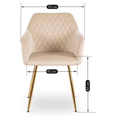 Обеденный стул Mebel Elit SHANE Welur Кремовый - 9 Обеденный стул Mebel Elit SHANE Welur Кремовый ME.SHANE/KR/ZL/V/K фото - 9