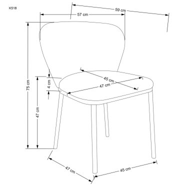 Обідній стілець Halmar K518 - 15 Обідній стілець Halmar K518 V-CH-K/518-KR фото - 15