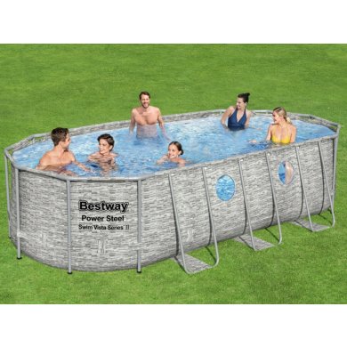 Каркасный бассейн Bestway 56716 POWER STEEL 549x274х122 см Сірий BES56716 фото - 9