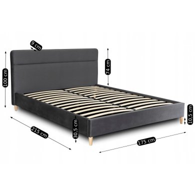 Кровать Mebel Elit NICEA Welur 160x200 см Серый - 7 Кровать Mebel Elit NICEA Welur 160x200 см Серый ME.NICEA/160/P/V/LOZ фото - 7