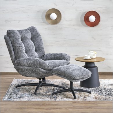 Кресло мягкое поворотное с подставкой Halmar PESTO Пепельный V-CH-PESTO-FOT-POPIELATY фото - 11