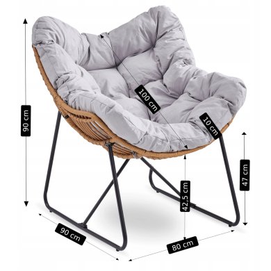 Садове крісло Mebel Elit FIN Сірий ME.FIN/P/T/FW фото - 6