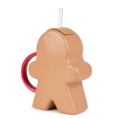 Кружка з кришкою і трубочкою Homla BRILEY 550 мл Коричневий 218970 фото - 2