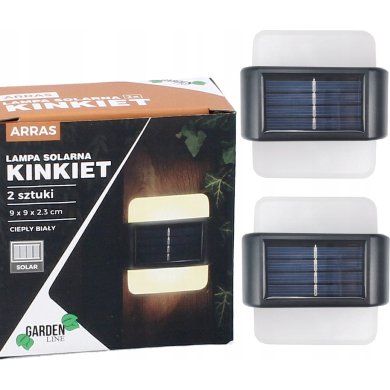 Набір світильників на сонячній батареї Garden Line KINKIET 2 шт Чорний SOL3736 фото - 3