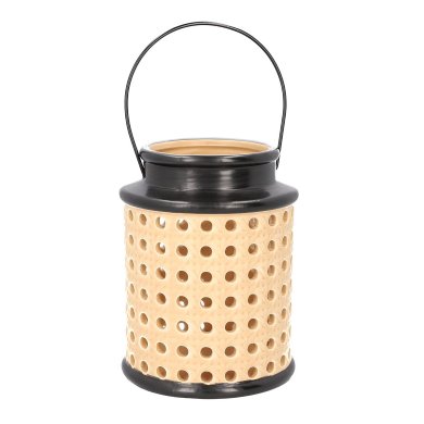 Ліхтар Homla RATTAN 12x15,5 | Чорний / Бежевий 208336 фото - 2