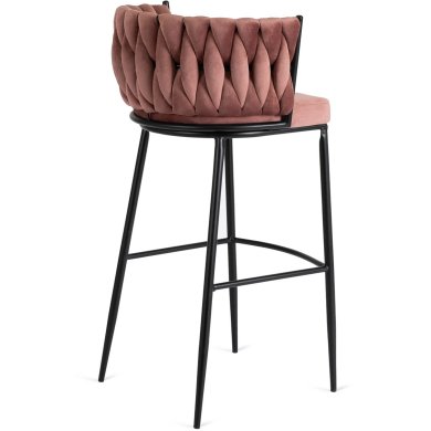 Барний стілець Mebel Elit FLORES Welur Рожевий - 4 Барний стілець Mebel Elit FLORES Welur Рожевий ME.FLORES/R/CZ/V/H фото - 4