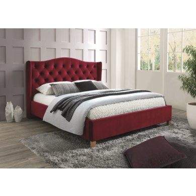 Ліжко Signal Aspen Velvet | 160х200 / Дуб / Бордовий (Bluvel 59) ASPENV160BOD