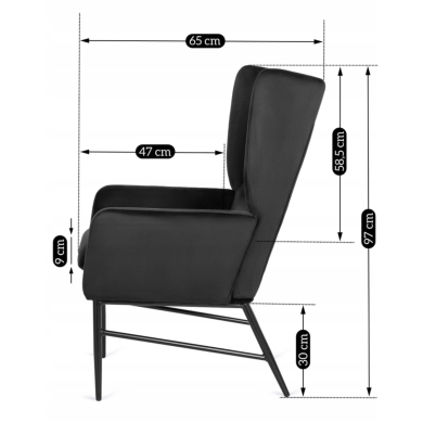 Кресло мягкое Mebel Elit ANDRES Черный ME.ANDRES/CZ/V/FW фото - 6