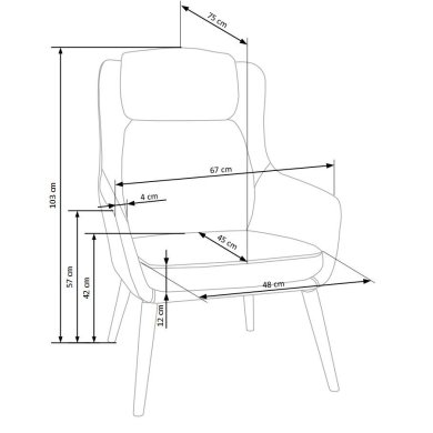 Крісло м'яке Halmar Purio Синій V-CH-PURIO-FOT-NIEBIESKI фото - 5