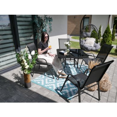 Комплект садових меблів Garden Line RANG 2 Чорний - 6 Комплект садових меблів Garden Line RANG 2 Чорний TIH3521 фото - 6