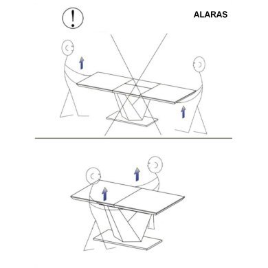 Раскладной обеденный стол Signal ALARAS Белый ALARAS фото - 3