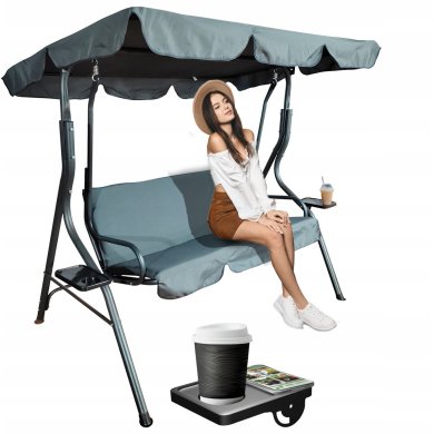 Садовые качели Garden Line 170x110x153 см Антарцит - 6 Садовые качели Garden Line 170x110x153 см Антарцит KRE3088 фото - 6