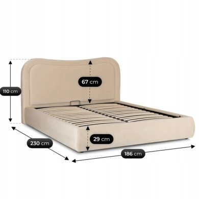 Ліжко Mebel Elit HAGA Welur 160x200 см Кремовий ME.HAGA/160/KR/V/LOZZPOJ фото - 14