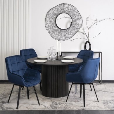 Обеденный стул поворотный Mebel Elit LUNA Welur Синий ME.LUNA/GR/V/K фото - 7