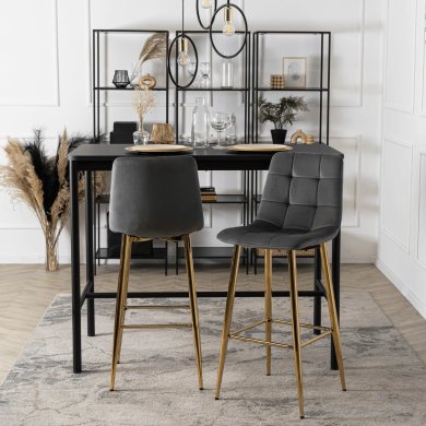 Барный стул Mebel Elit ARIEL Welur Серый - 6 Барный стул Mebel Elit ARIEL Welur Серый ME.ARIEL/P/ZL/V/H фото - 6