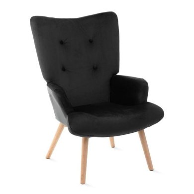 Крісло-качалка м'яке 2 в 1 Homla MOSS PLUS Welur Чорний 230371 фото - 3