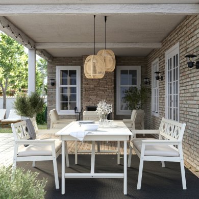 IKEA Садовая скамья BONDHOLMEN Белый (ИКЕА БОНДХОЛЬМЕН) 99549646 фото - 2