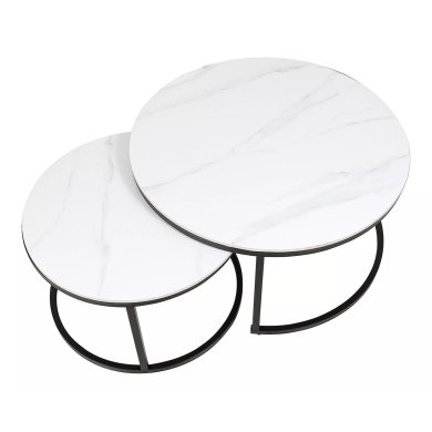 Комплект журнальних столів Signal FERRANTE Ceramic Marmur 2 шт Білий FERRANTECBC фото - 3
