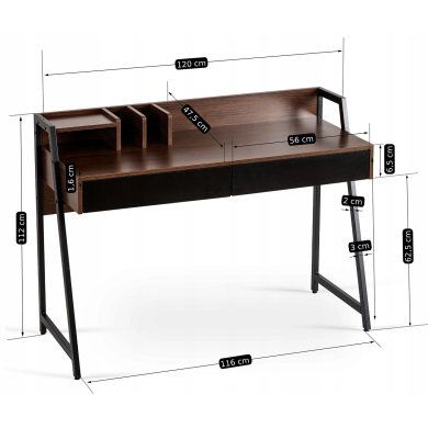 Письменный стол Mebel Elit CASS Орех - 13 Письменный стол Mebel Elit CASS Орех ME.CASS/BR/CZ/B фото - 13