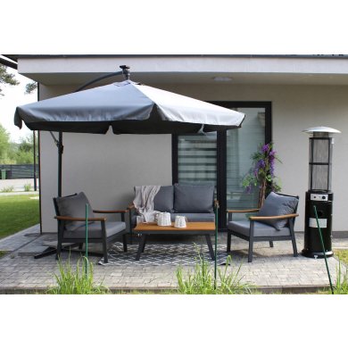 Садова парасоля з чохлом Garden Line BANANA 300 см Сірий GAO5316 фото - 12