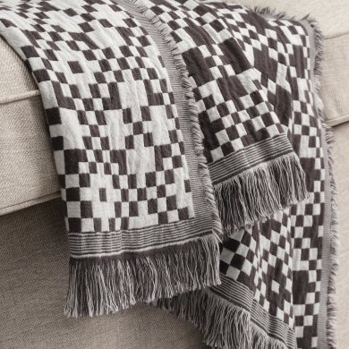 IKEA Плед GINSTSACKMAL 130х170 см Чорний (ИКЕА ГИНССТАКМАЛЬ) 20590785 фото - 3