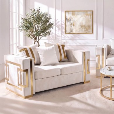 Диван Mebel Elit PALLAZO 2S Welur Кремовый ME.PALLAZO2S/KR/ZL/V/SOF фото - 6