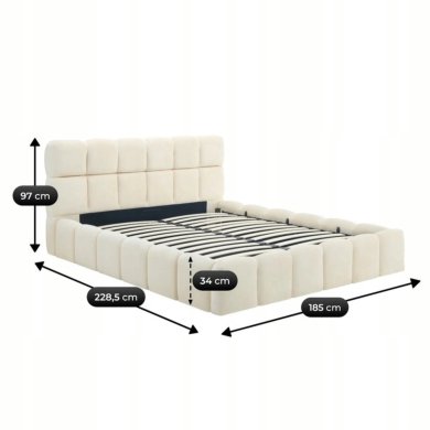 Ліжко Mebel Elit MURACJA Welur 160x200 см Кремовий ME.MURCJA/160/KR/V/LOZZPOJ фото - 4