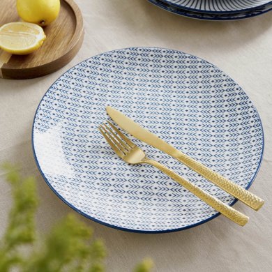 Тарелка Homla NAVIA 27 см | Синий / Белый / Принт - 5 Тарелка Homla NAVIA 27 см | Синий / Белый / Принт 213234 фото - 5