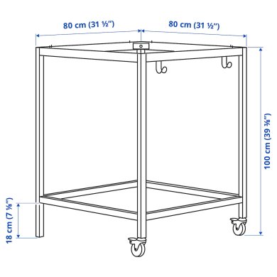 IKEA Основа для столу TROTTEN 80 см Білий (ИКЕА ТРОТТЕН) 70487187 фото - 2