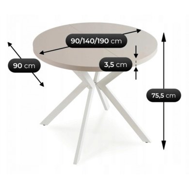 Розкладний обідній стіл Mebel Elit LUGO Кашемір - 9 Розкладний обідній стіл Mebel Elit LUGO Кашемір ME.LUGO/KASZ/B/S фото - 9