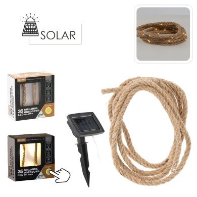 Декоративная гирлянда на солнечной батарее Garden Line SZNUR 35 LED 3 м Теплый-белый SOL6056