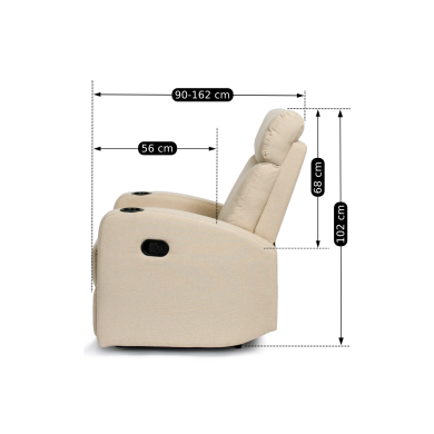 Кресло мягкое раскладное с реклайнером Mebel Elit ALAN Бежевый ME.ALAN2/BZ/T/FW фото - 10