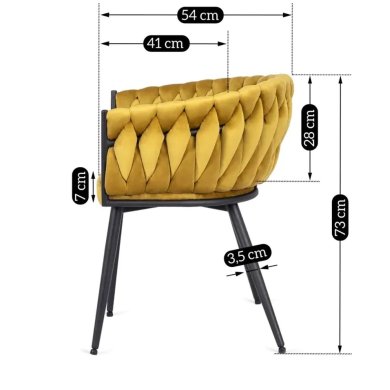 Обеденный стул Mebel Elit EMPOLI Welur Горчичный - 6 Обеденный стул Mebel Elit EMPOLI Welur Горчичный ME.EMPOLI/CU/V/K фото - 6