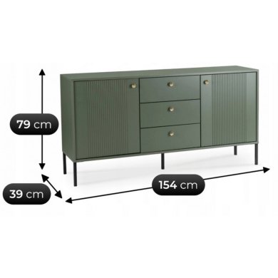 Комод Mebel Elit SOFT 2 Зеленый W.ISEO/IS03/Z/N.CZ/U.ZL/KOM2D3S фото - 7