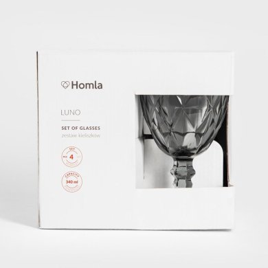 Набор бокалов для вина Homla LUNO 340 мл 4 шт Графит 239820 фото - 5