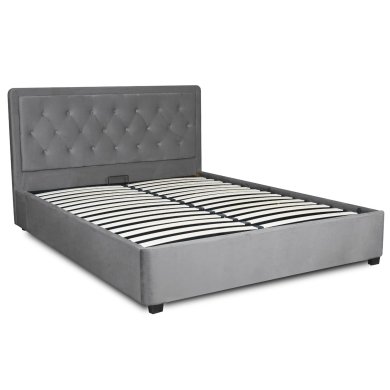 Ліжко Mebel Elit CROS Welur 160x200 см Темно-сірий - 2 Ліжко Mebel Elit CROS Welur 160x200 см Темно-сірий ME.CROS/160/CP/V/LOZZPOJ фото - 2