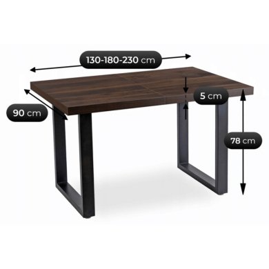 Розкладний обідній стіл Mebel Elit TOMAS Горіх - 11 Розкладний обідній стіл Mebel Elit TOMAS Горіх ME.TOMAS/O/S фото - 11