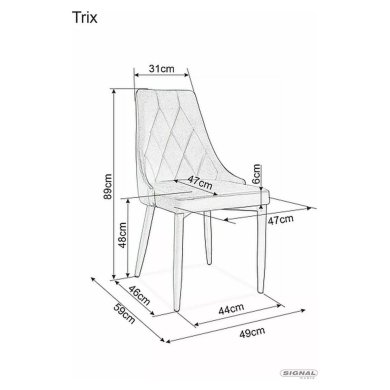 Обідній стілець Signal TRIX Velvet Чорний TRIXVC1 фото - 3