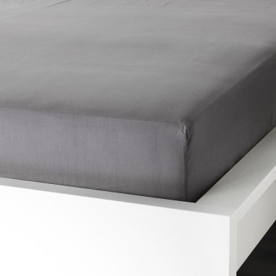 IKEA Простирадло на резинці ULLVIDE 160x200 см Сірий (ИКЕА ULLVIDE) 30336954 фото - 6