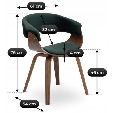 Обеденный стул Mebel Elit GARY Welur Зеленый ME.GARY/Z/O/V/DG/K фото - 9