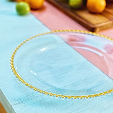 Сервировочная тарелка Homla GOLDEN RANT 33 см Прозрачный - 5 Сервировочная тарелка Homla GOLDEN RANT 33 см Прозрачный 229193 фото - 5